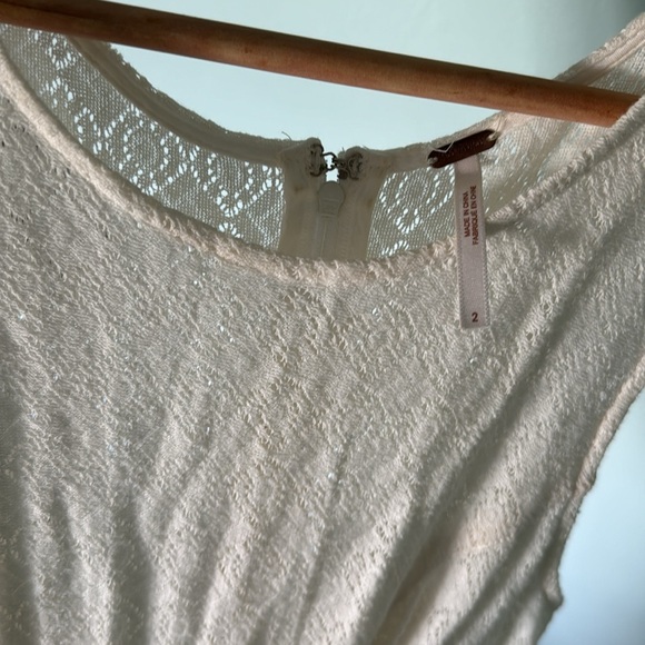 FREE PEOPLE Daisy Waist Dress Size 2 Ivory Sleeveless Fit & Flare dress - Picture 7 of 9